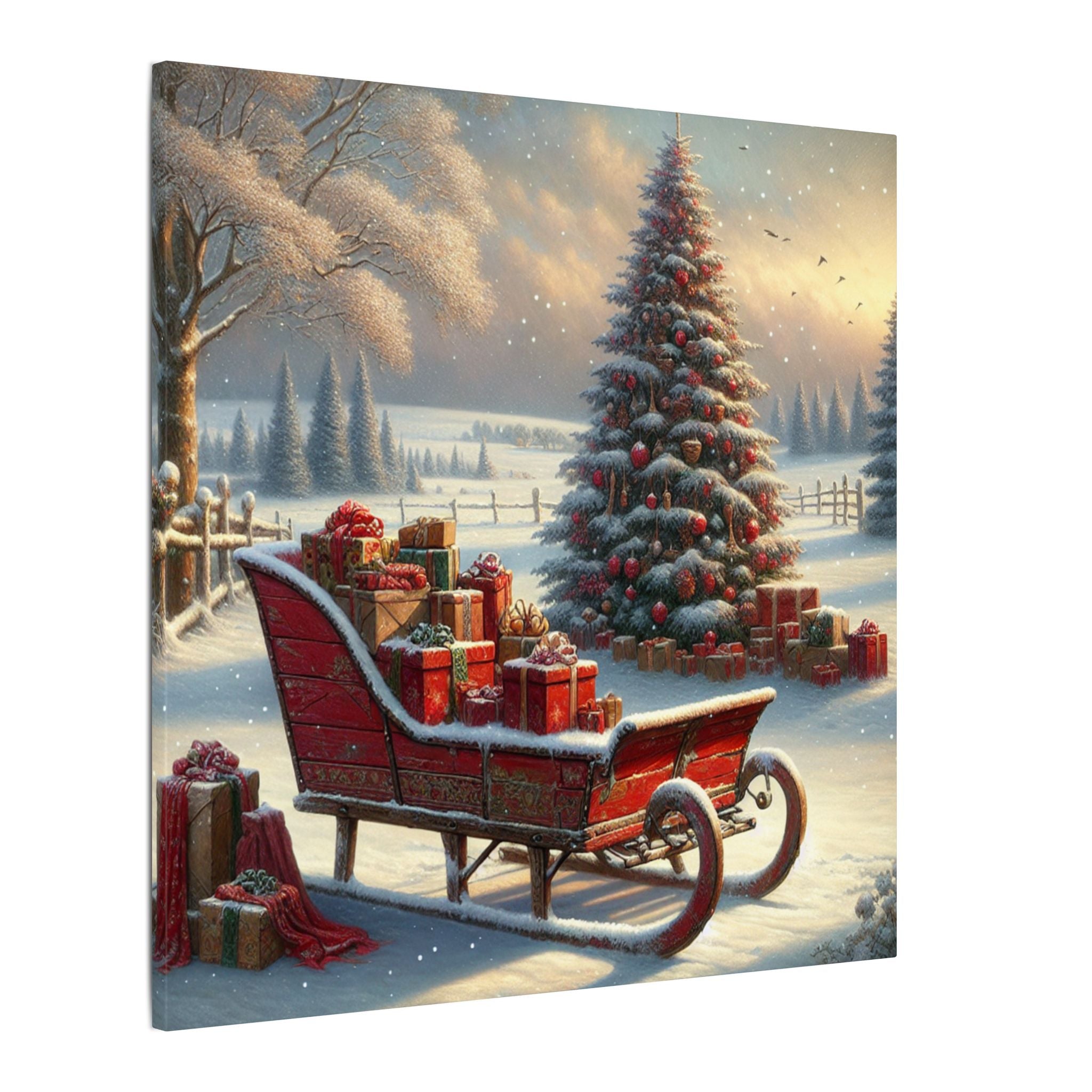Vintage Christmas Sleigh Canvas