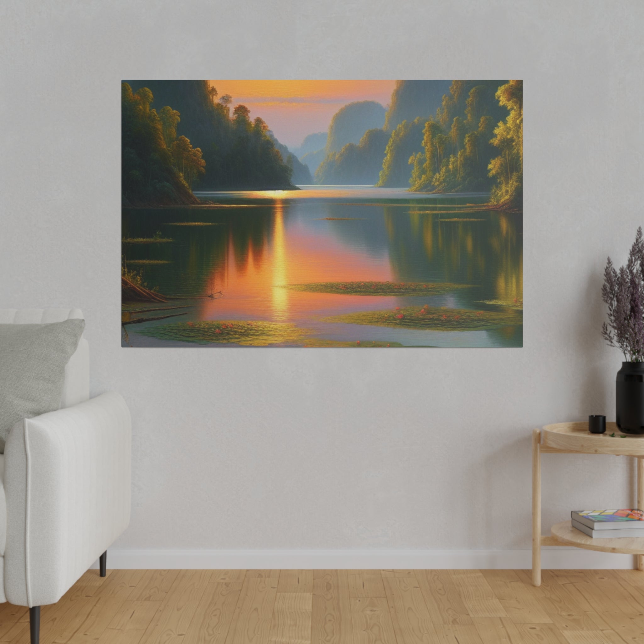 Serene Lake Whispers Lake Painting Canvas