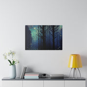 Firefly Glow Night Forest Painting Canvas