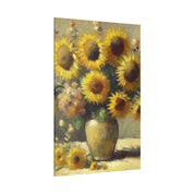 Timeless Blooms Flowers In Vase Sunflower Painting Canvas