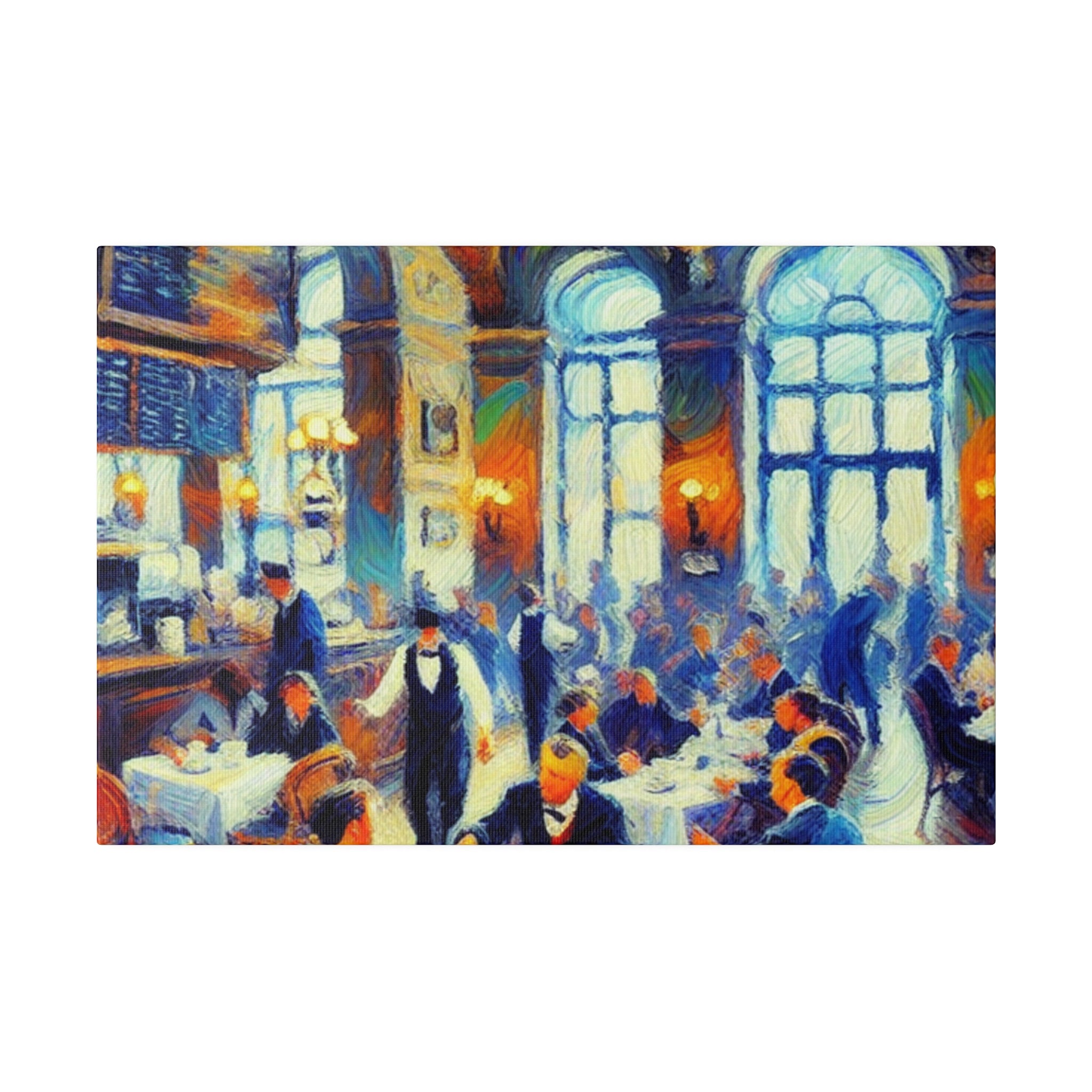 Espresso Dream Drips Formal European Cafe Artwork Canvas