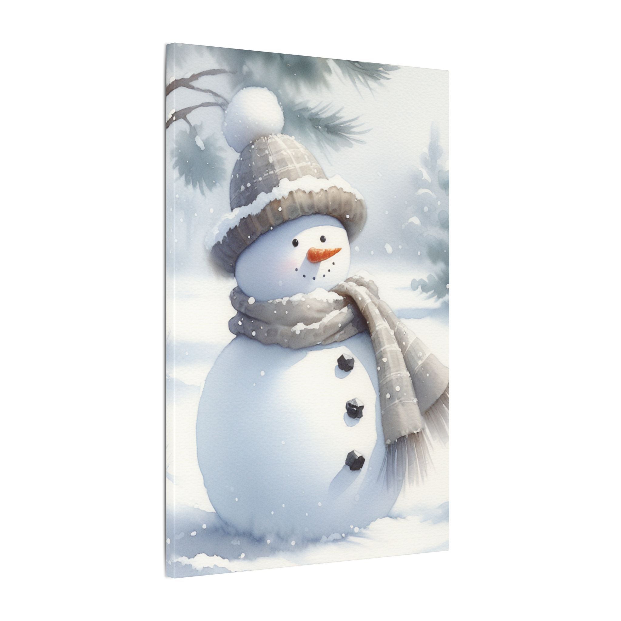 Scarfed Snowman Canvas