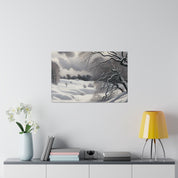 White Hues on Ageless Frost Winter Snow Painting Canvas