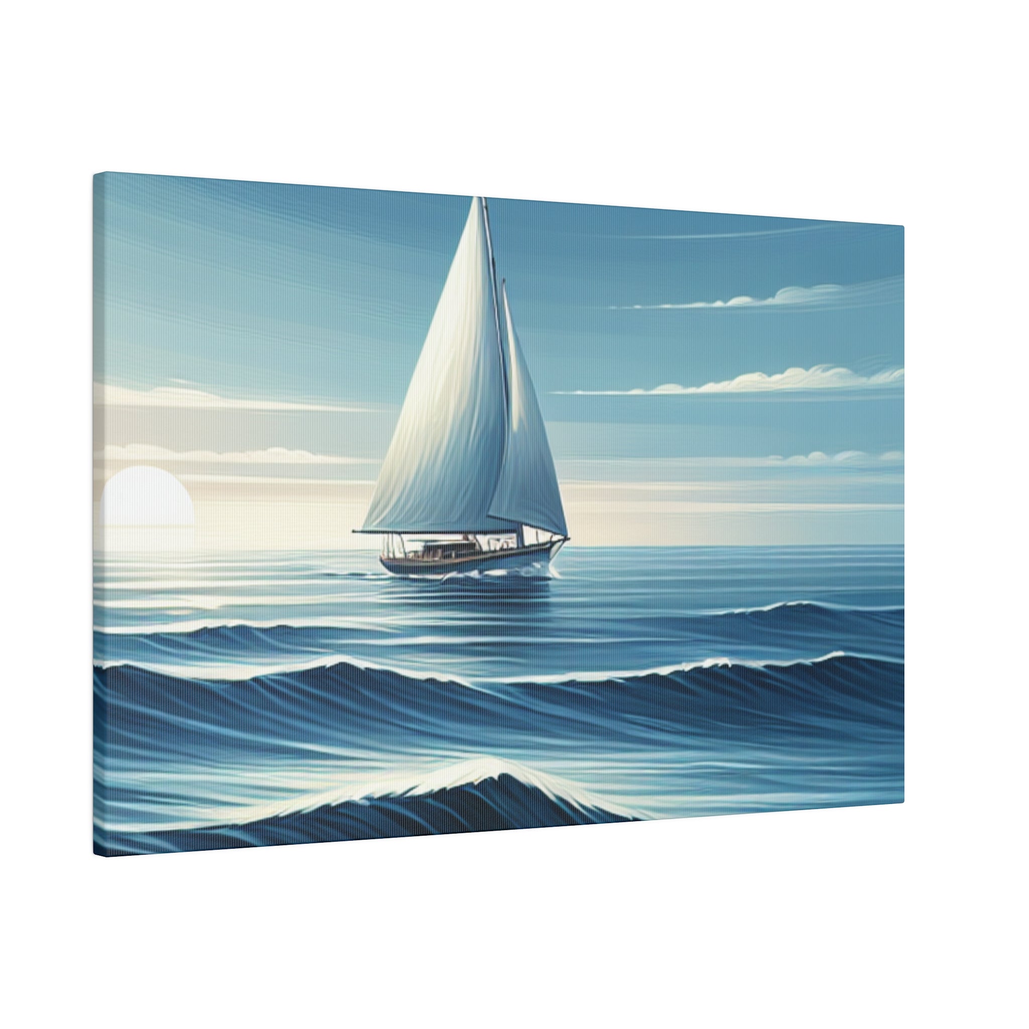 Serenity Voyage Sailboat Painting Canvas