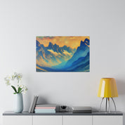 Misty Peaks of Dawn Mountain Landscape Painting Canvas