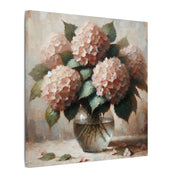 Rustic Pink Hydrangeas Canvas