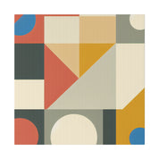 Red Yellow Beige Abstract Mid Century Modern Wall Art