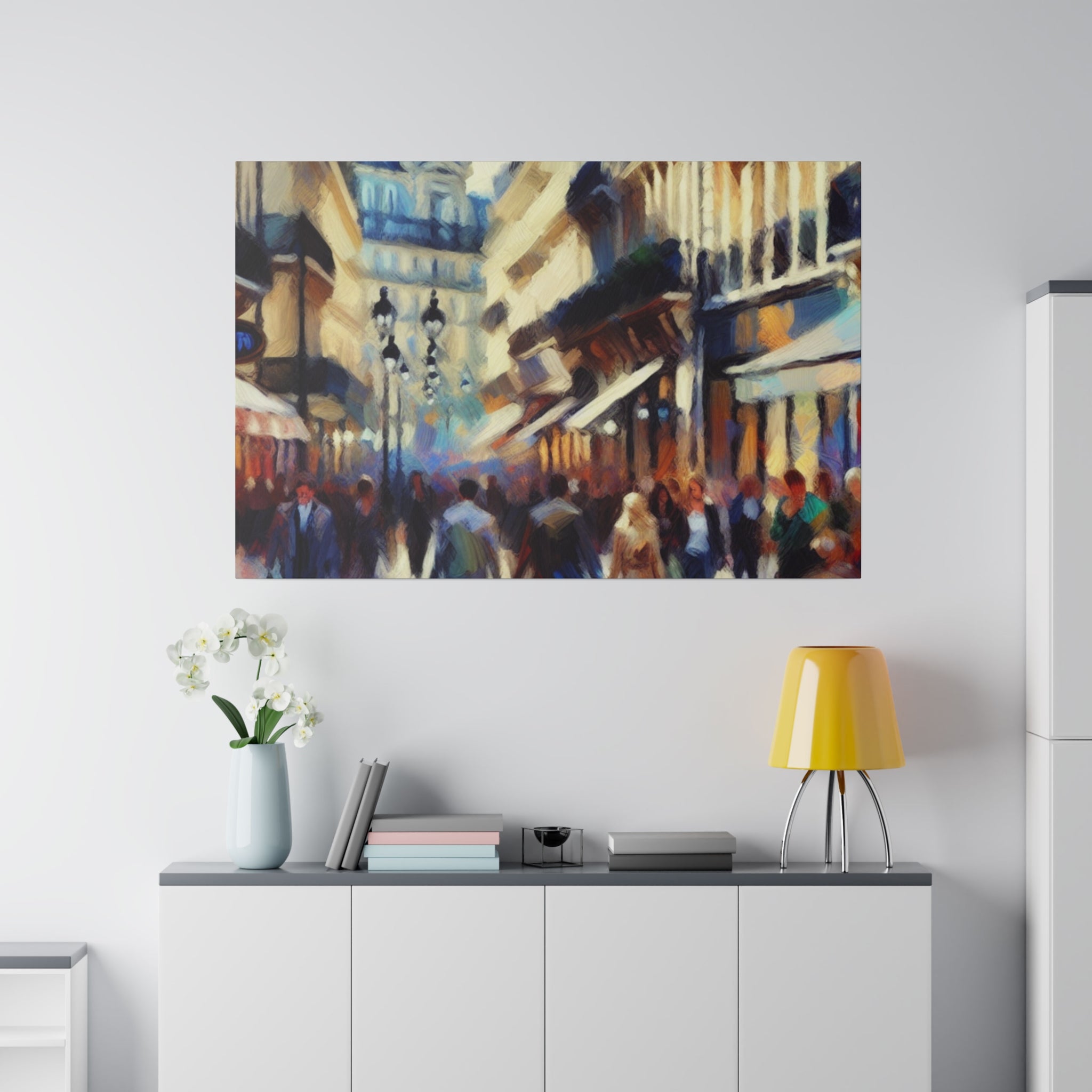 Chromatic Urban Symphony French Street Painting Canvas