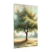 Apple Tree in Meadow Watercolor Canvas