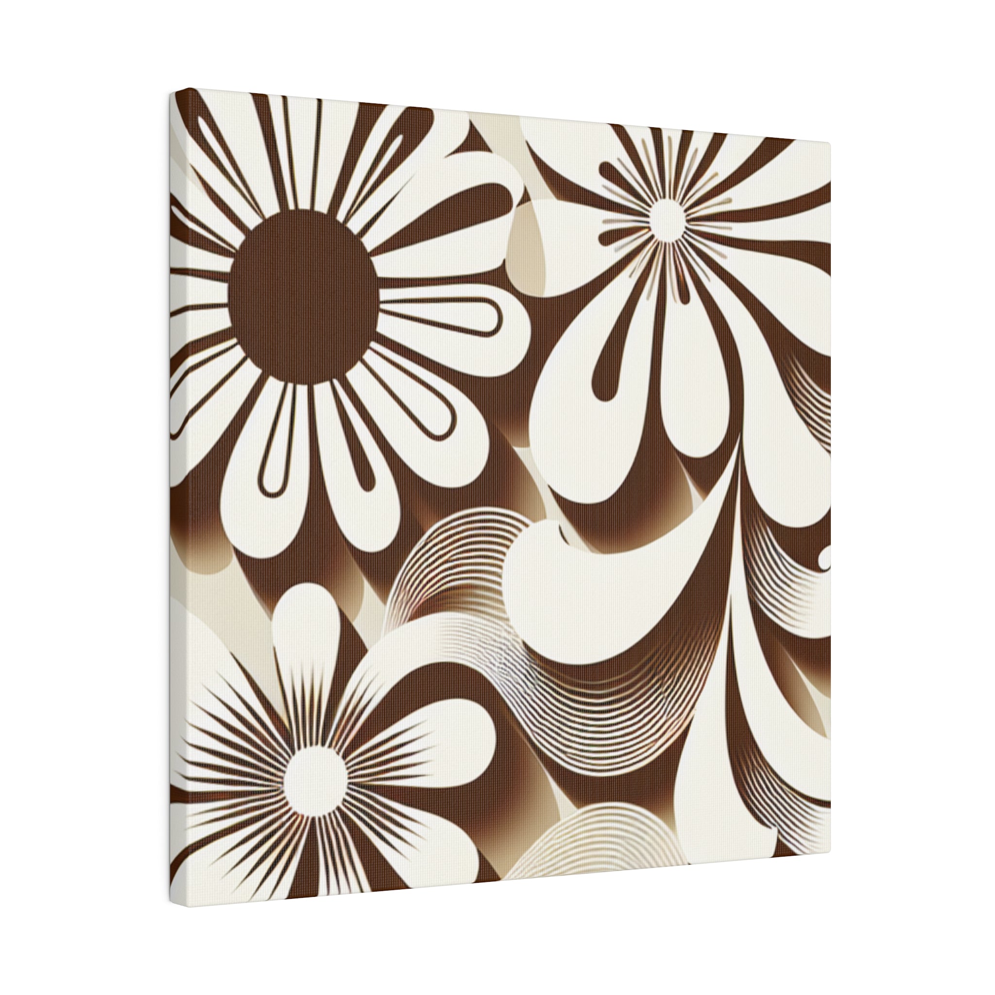 Psychedelic Petal Explosion: The 70s Floral Reverie Floral Wall Art 70s Artwork Canvas