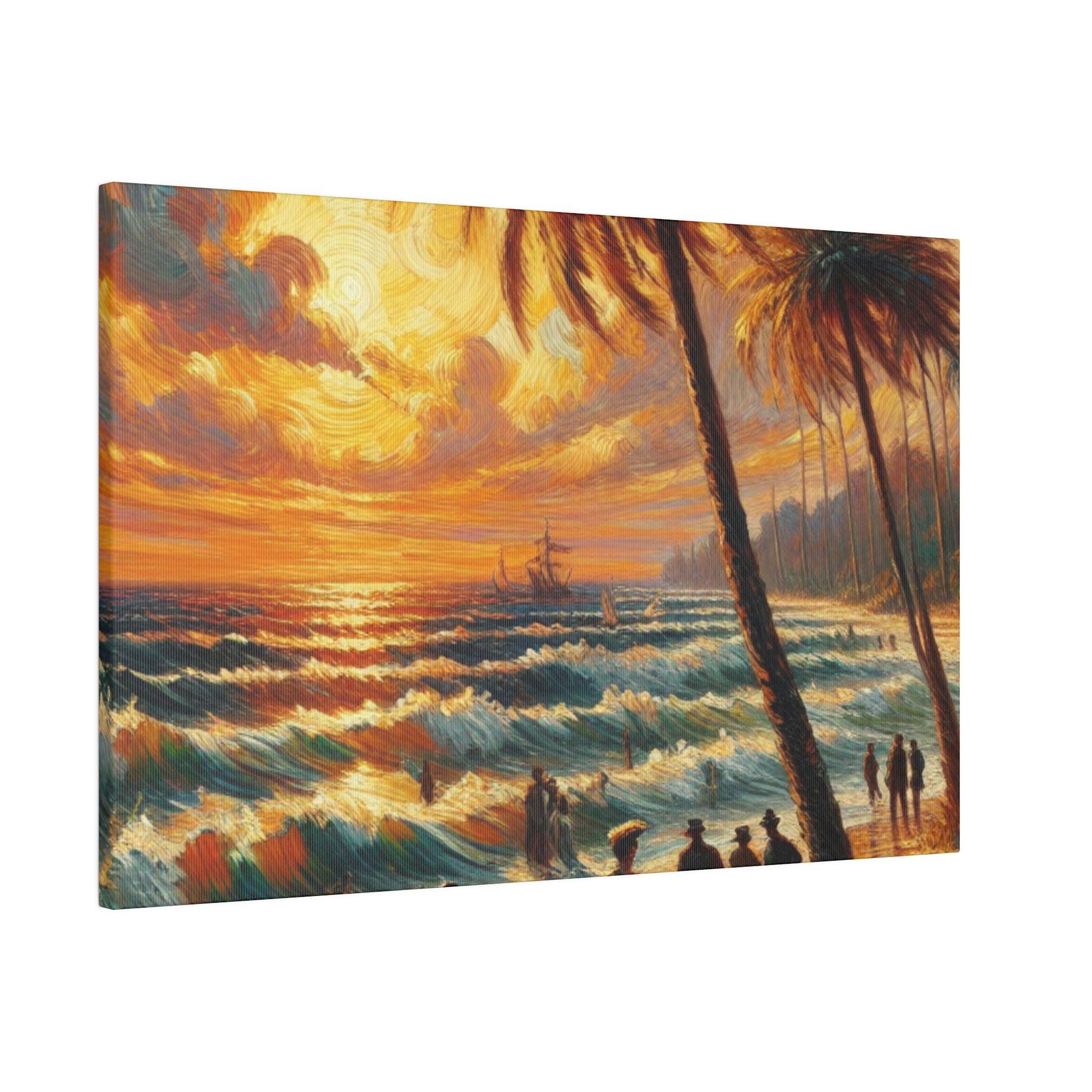 Whispers of the Shoreline Past Expressionist Beach Painting Canvas