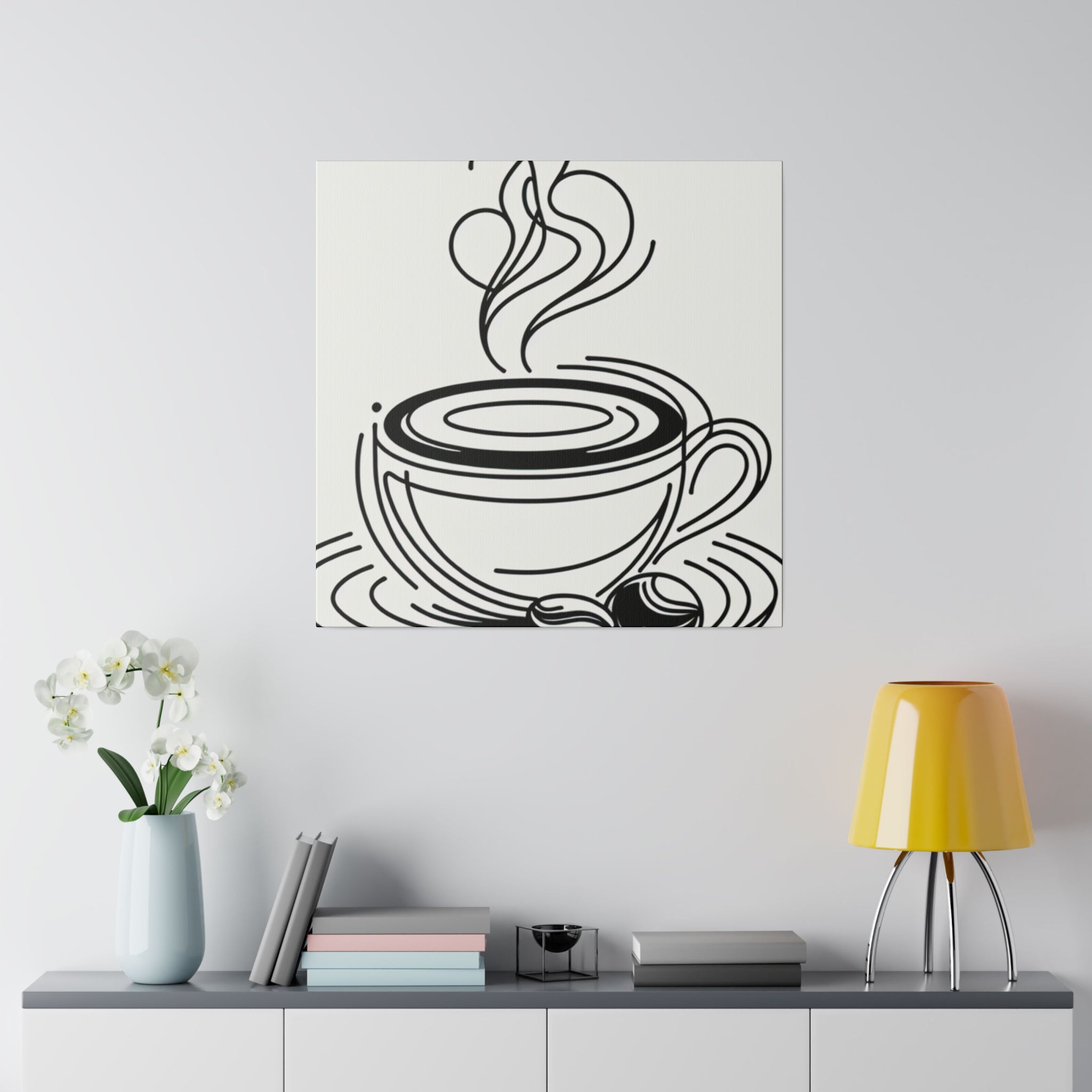 Coffee Artwork | Minimalist Coffee Cup Art | Coffee Shop Wall Art Canvas