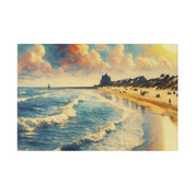 Seaside Strokes Vintage Beach Dreamscape Beach Painting Canvas