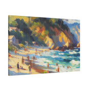 Shoreline Cliffs Impressionist Beach Painting Canvas