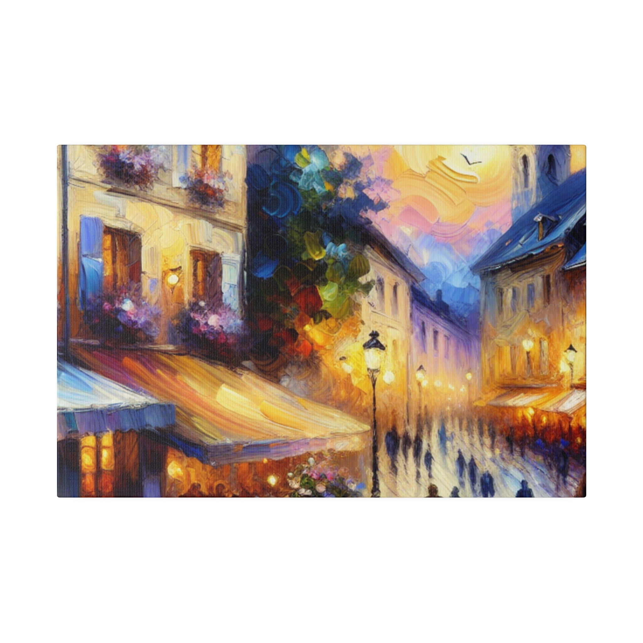 Parisian Dreamscape Mosaic French Street Painting Canvas