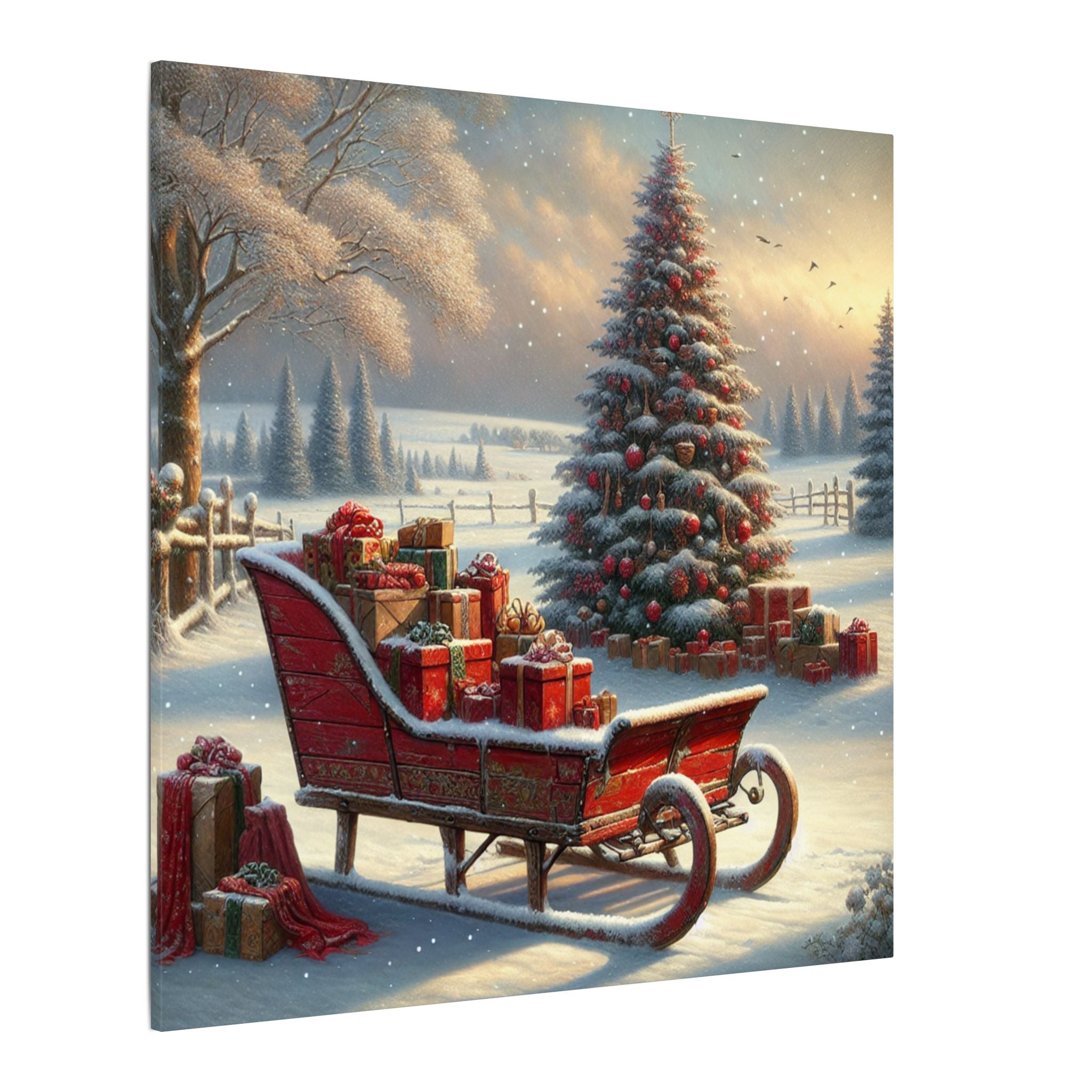Vintage Christmas Sleigh Canvas
