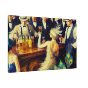 Moonlight Beer Haven Retro Speakeasy Bar Art Canvas