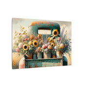 Flower-Filled Farm Truck Canvas
