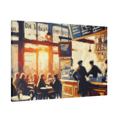 Espresso Swirl Symphony European Cafe Artwork Canvas