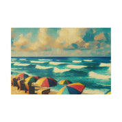 Nostalgic Shores Coastal Decor Beach Painting Canvas