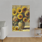 Timeless Blooms Flowers In Vase Sunflower Painting Canvas