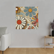 Psychedelic Petals Floral Wall Art 70s Artwork Canvas