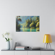 Serene Depth Reflections Lake Painting Canvas