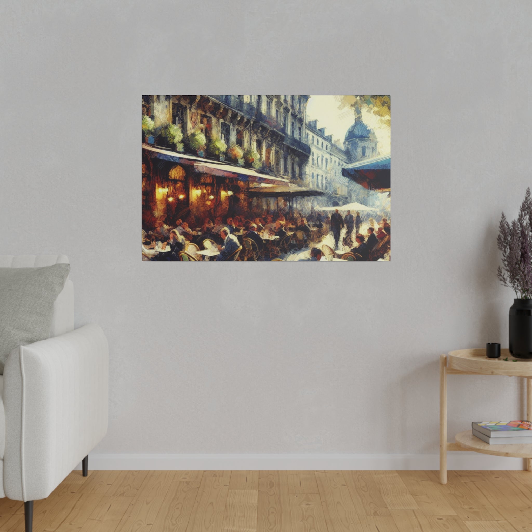 Espresso Enigma European Cafe Artwork Canvas