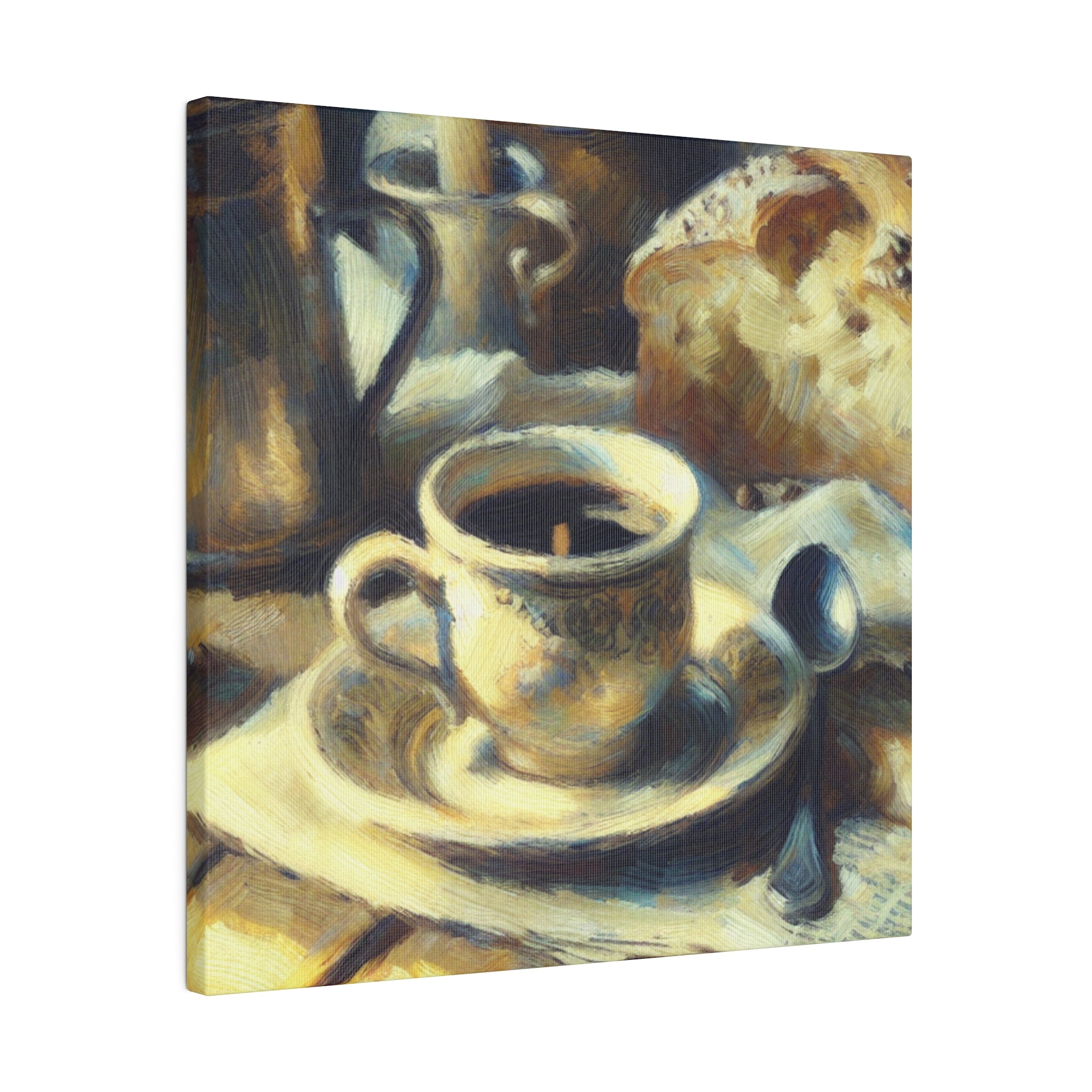 Country Morning Impressionist Artwork Rich Aroma Coffee Painting Canvas