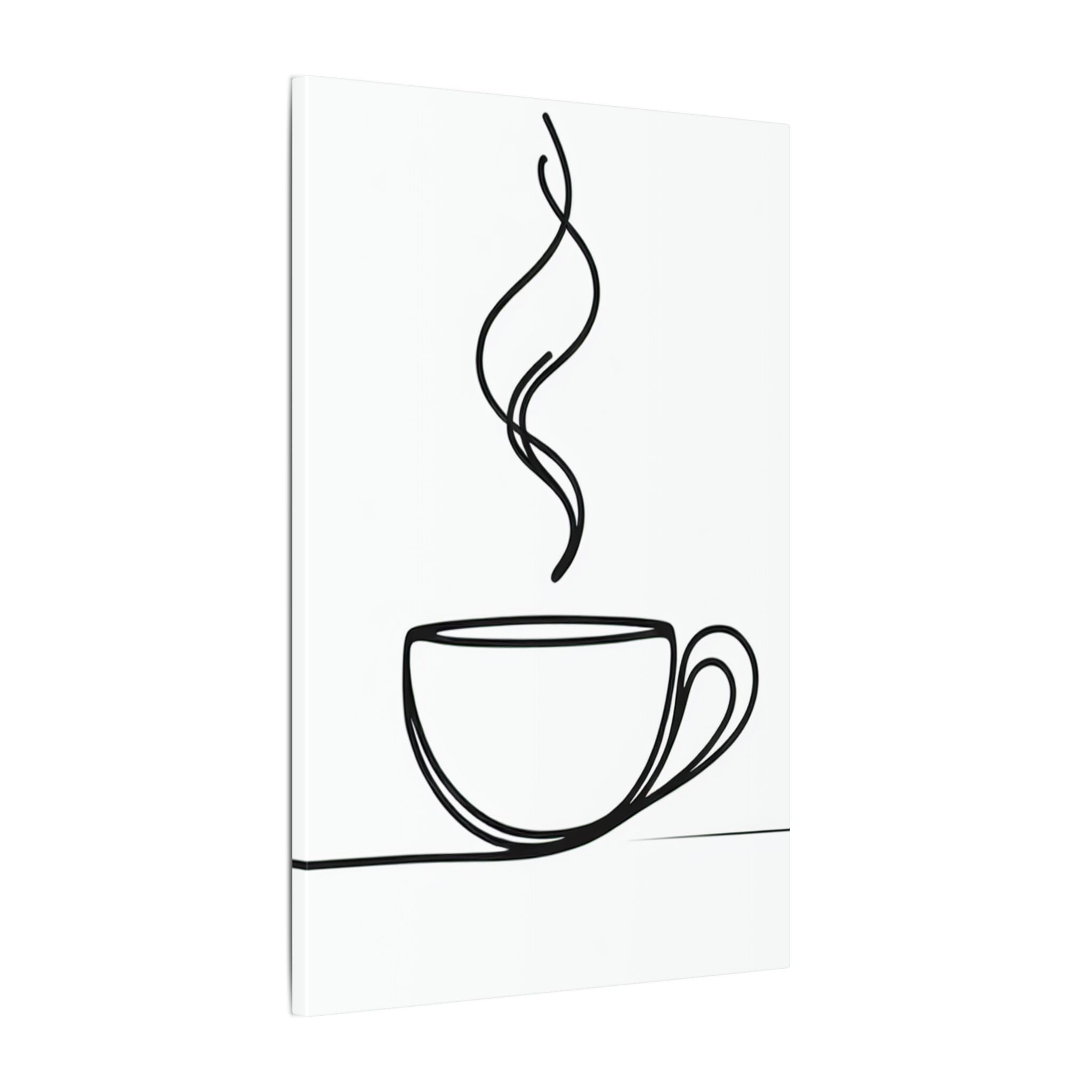 Minimal Coffee Mug Steam Canvas