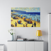 50s Scene Beach Landscape Painting Canvas