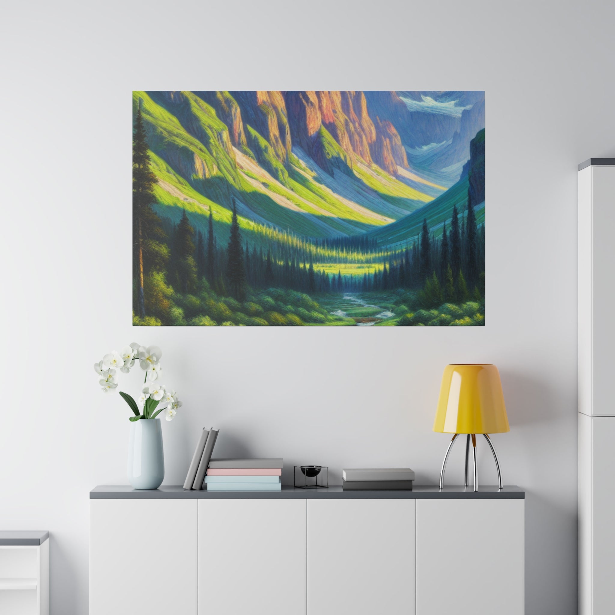 Majestic Dawn Mountain Landscape Painting Canvas