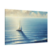 Serenity Drift Solo Sailboat Painting Canvas