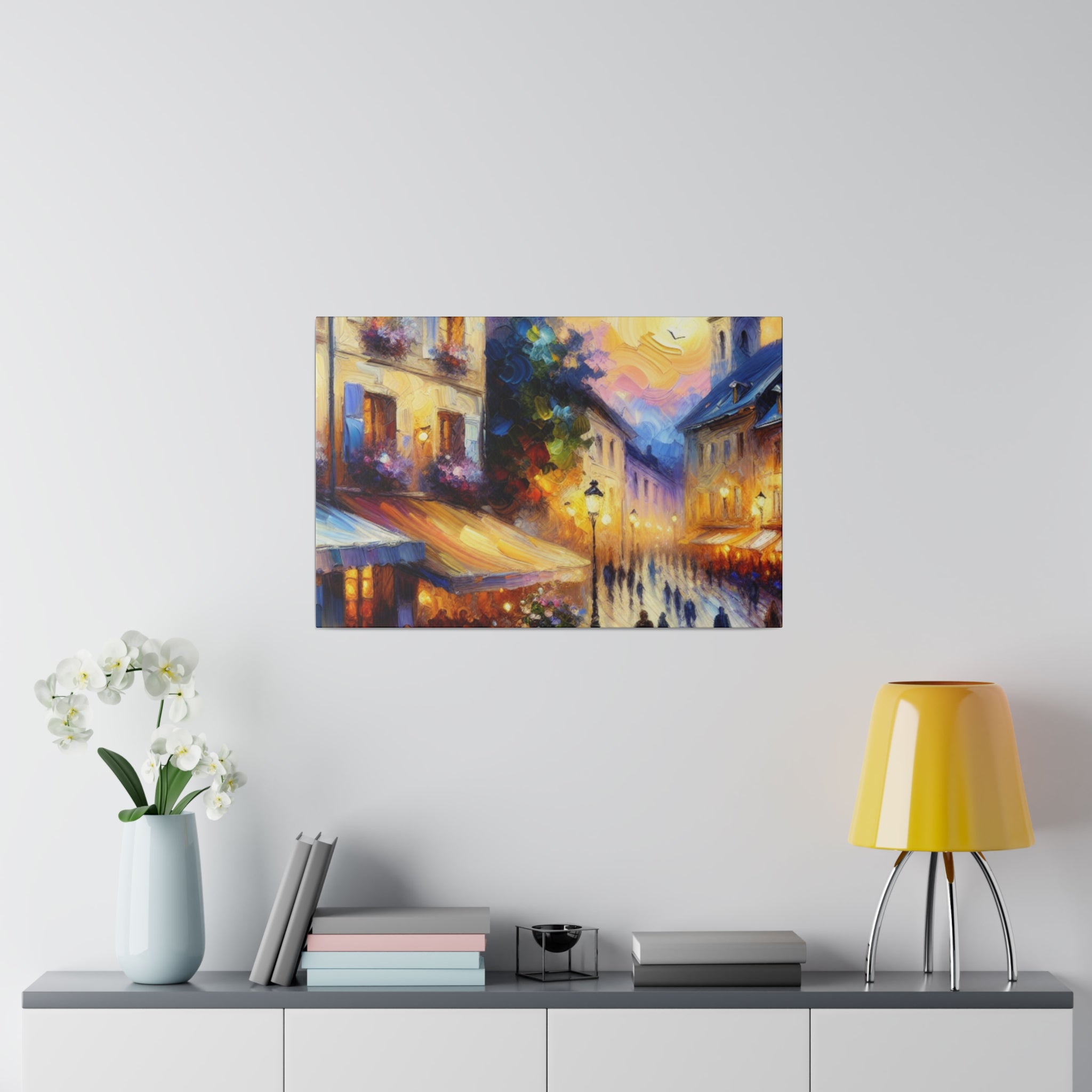 Parisian Dreamscape Mosaic French Street Painting Canvas