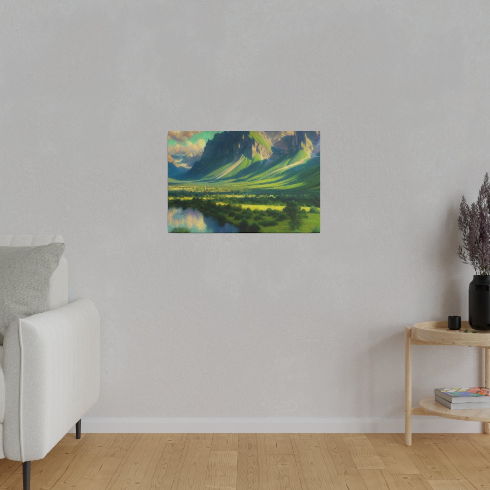 Lush Valleys Mountain Landscape Painting Canvas