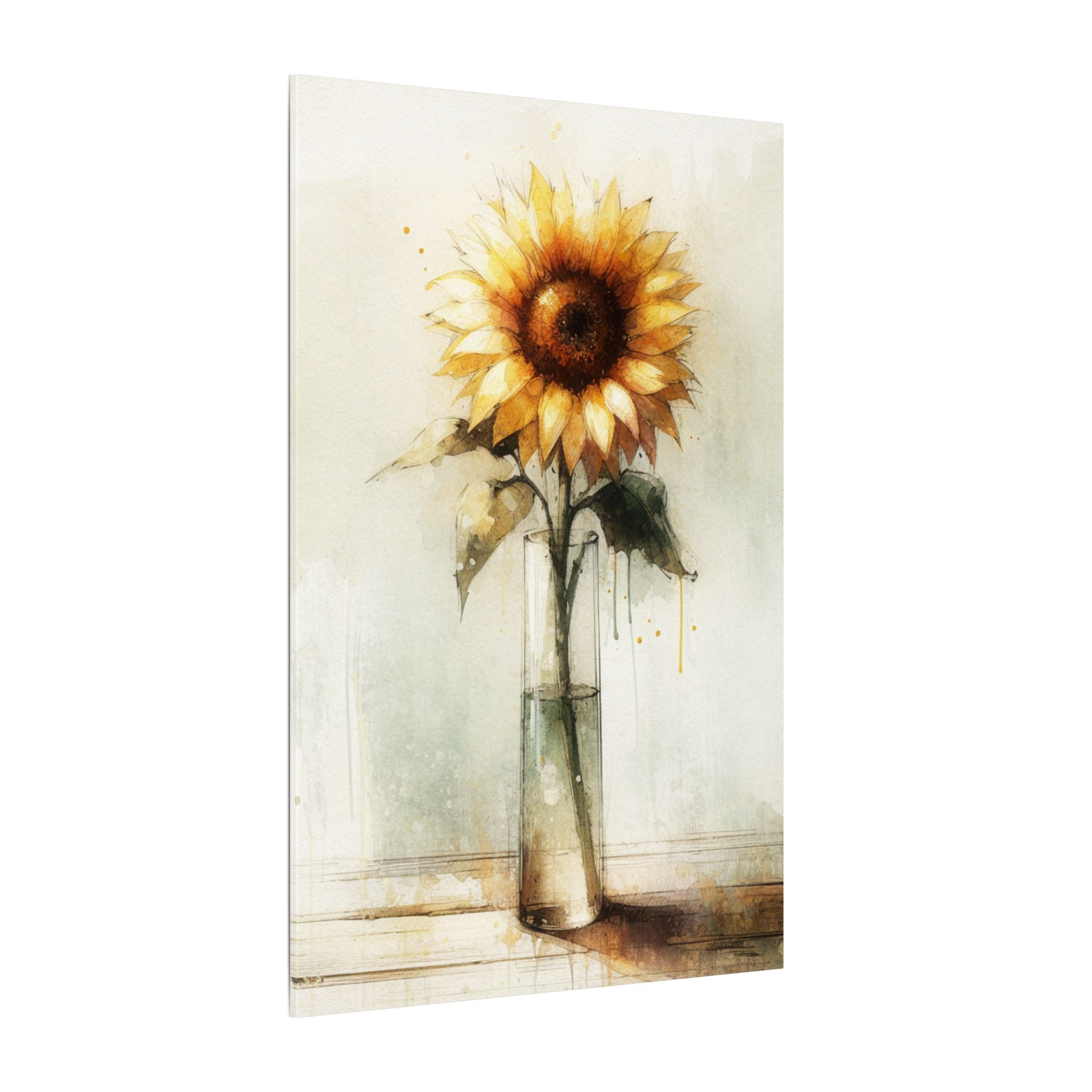 Rustic Sunflower Vase Canvas