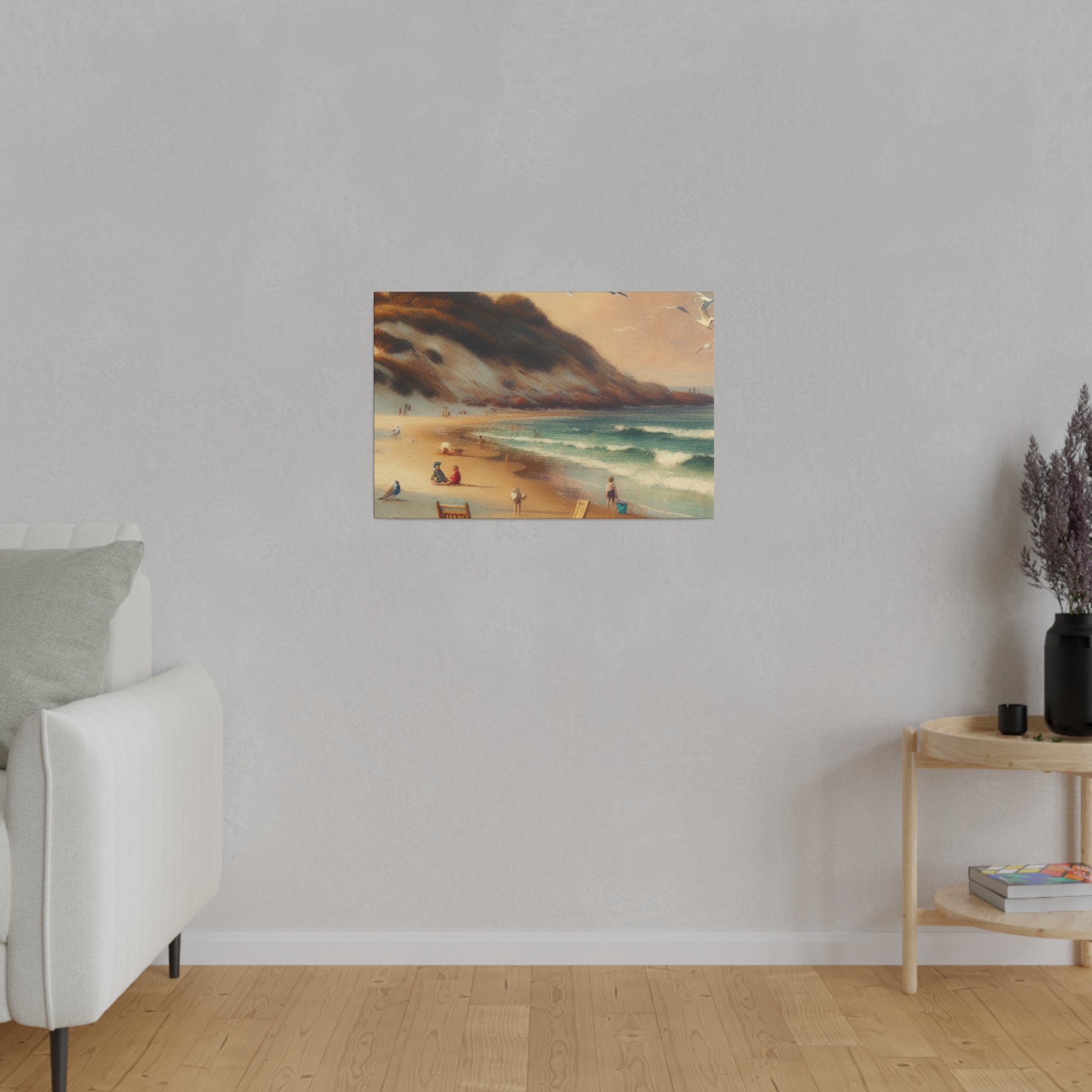 Seashore Whispers Impressionist Empty Beach Painting Canvas