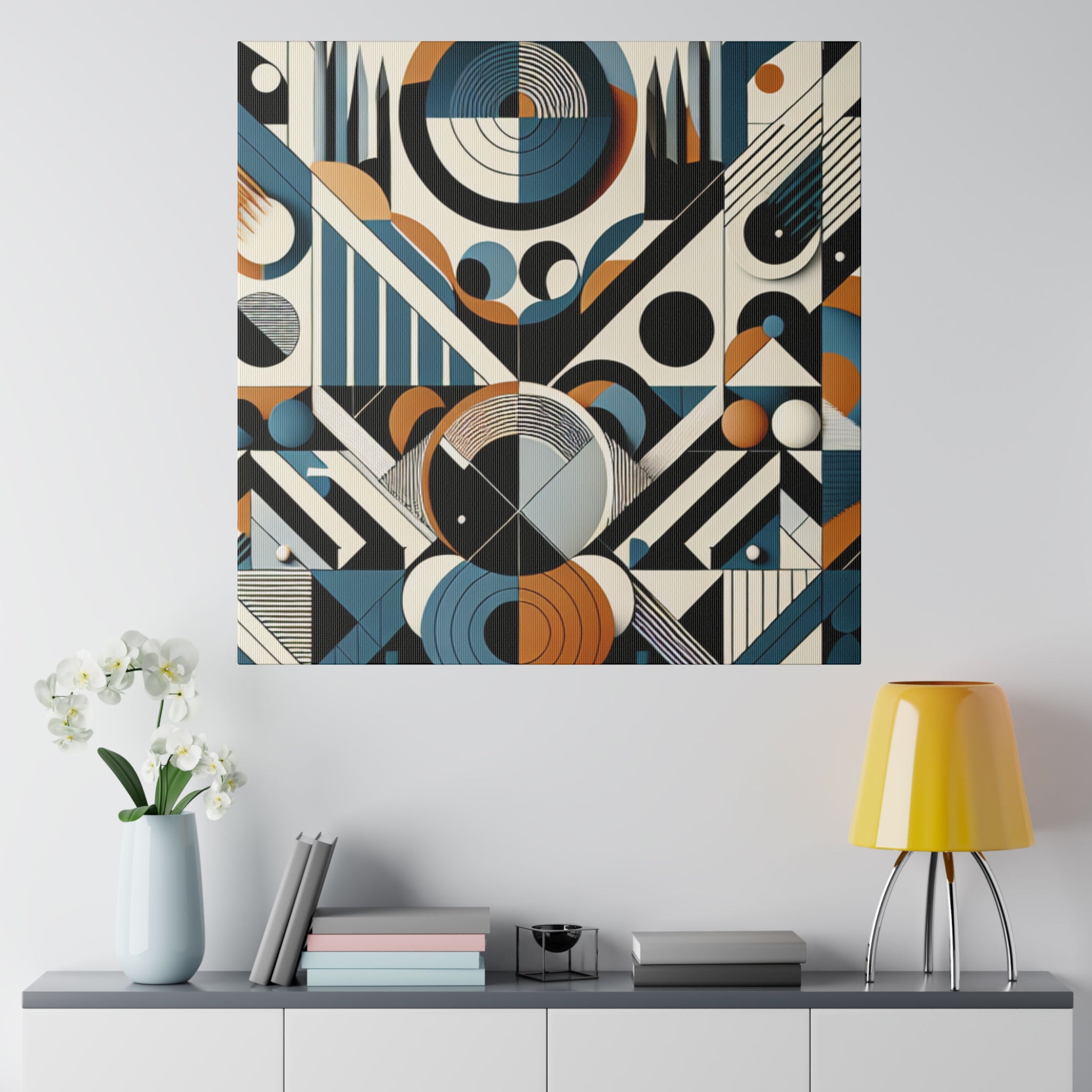 Kaleidoscopic Symphony of Shapes Geometric Painting Canvas