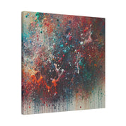 Spectrum Splatter Vibrant Red Blue Yellow Abstract Painting Canvas