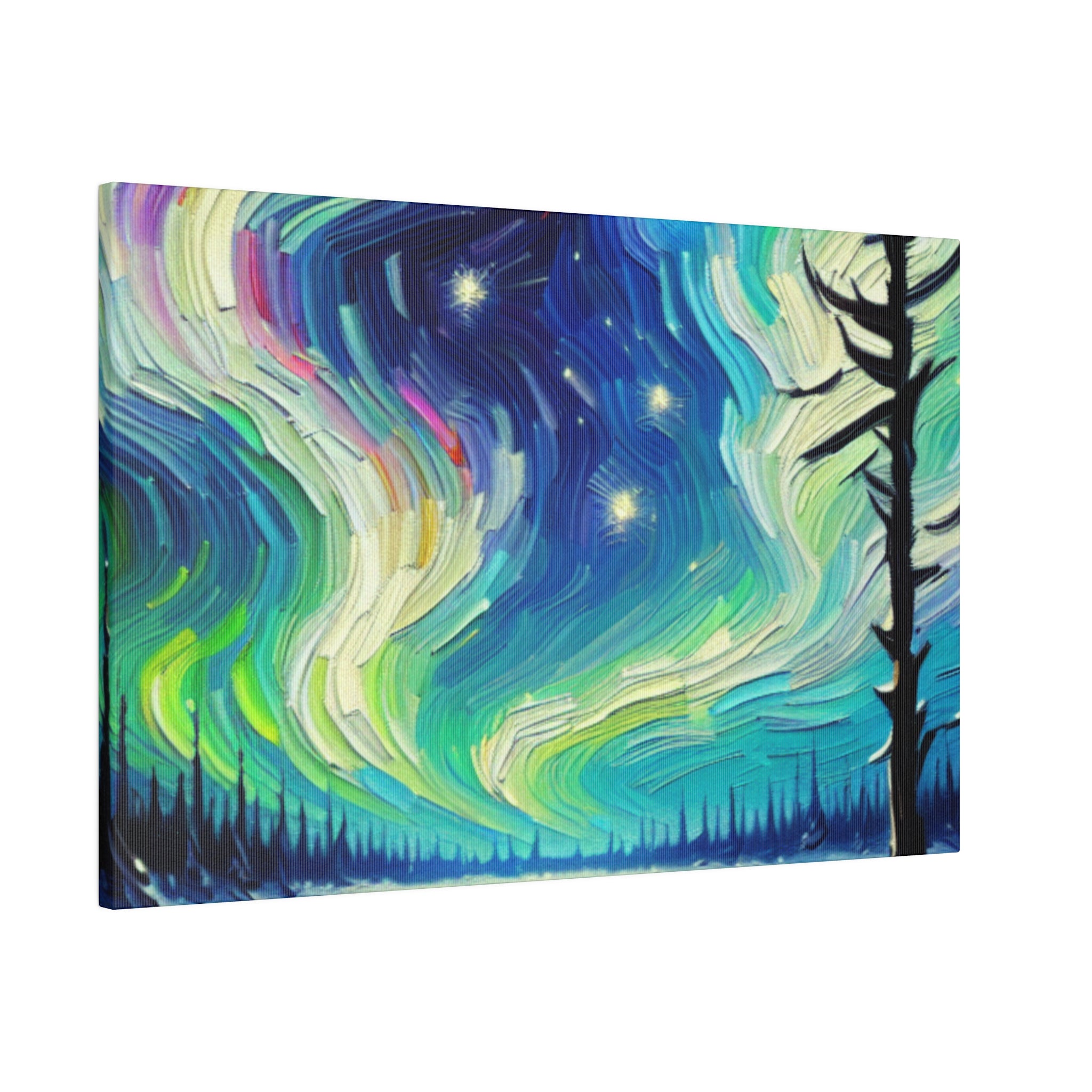 Aurora Frost Brilliance Northern Lights Painting Canvas