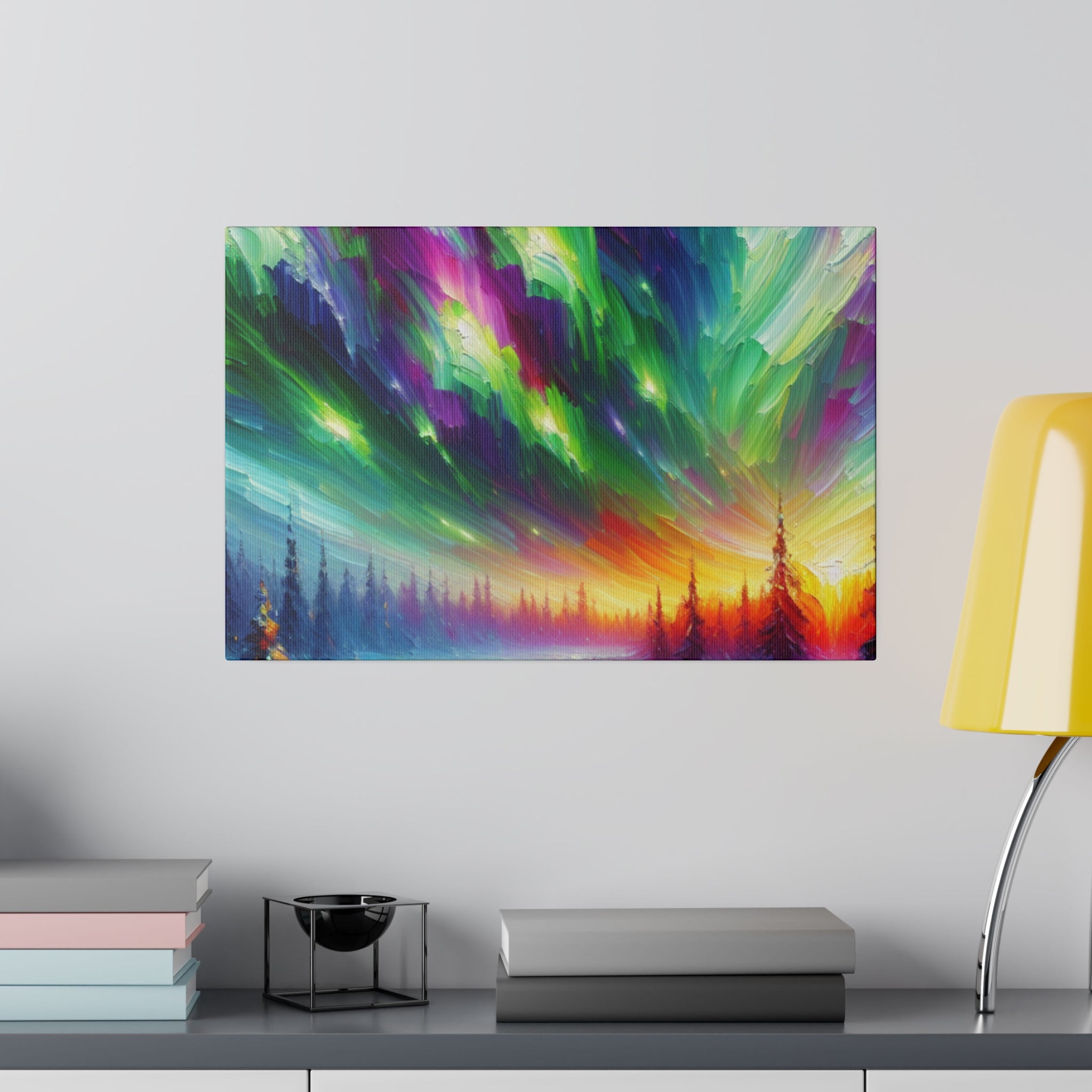 Aurora Ice Caps Northern Lights Painting Canvas