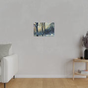 Vintage Snowscape Vision Winter Painting Canvas