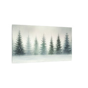 Snow-Laden Pines Watercolor Canvas