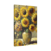 Timeless Blooms Flowers In Vase Sunflower Painting Canvas