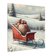 Red Christmas Sleigh Canvas
