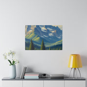 Vista Serenity Peak Mountain Landscape Painting Canvas