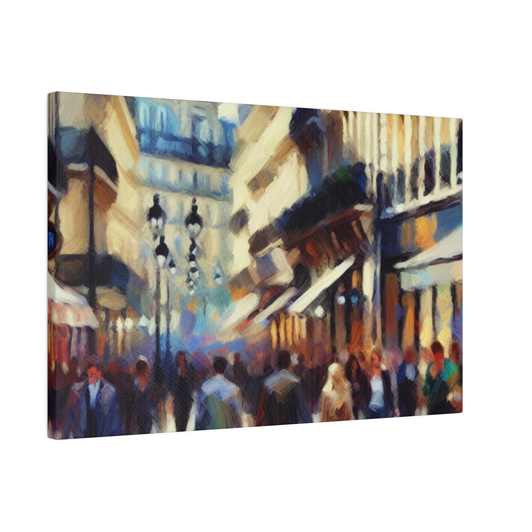 Chromatic Urban Symphony French Street Painting Canvas