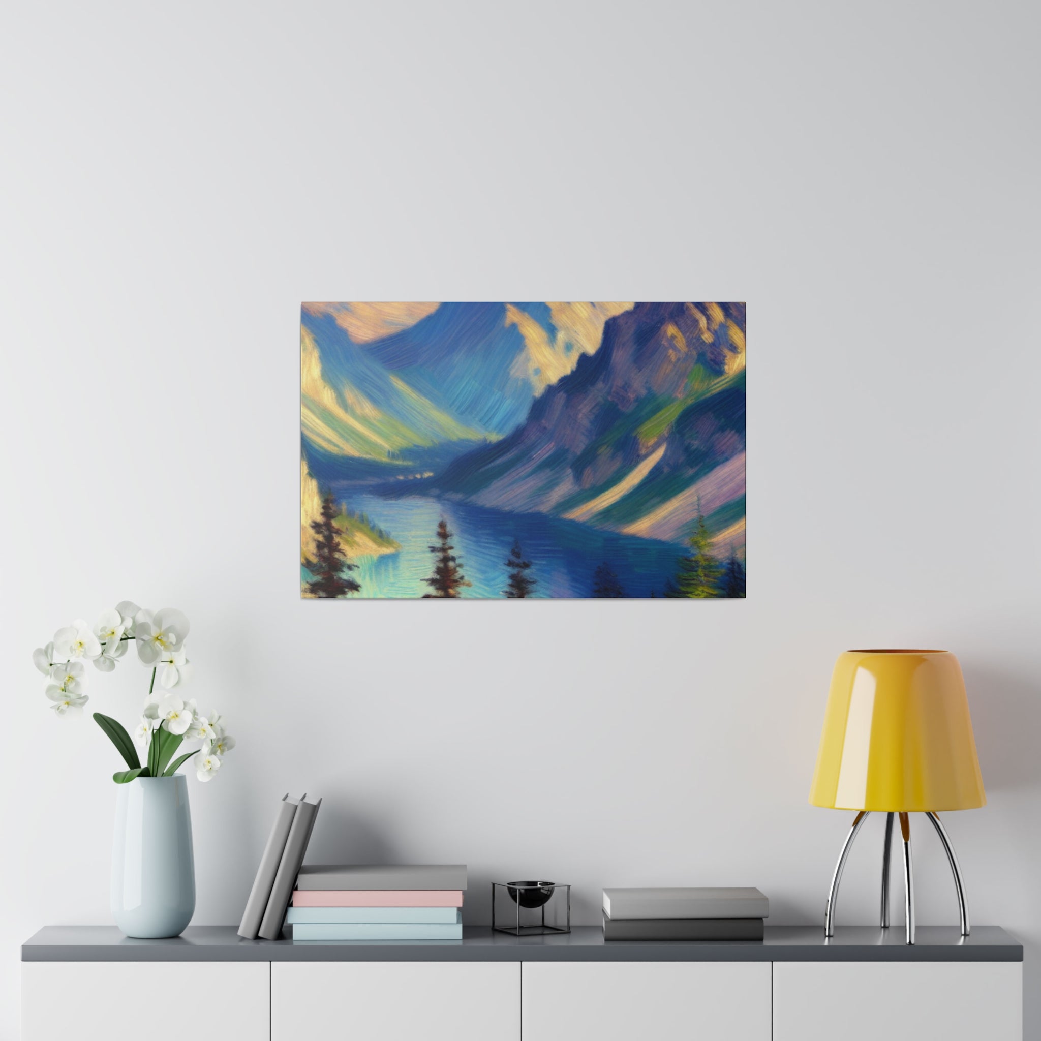 Symphony in Sienna Mountain Landscape Painting Canvas