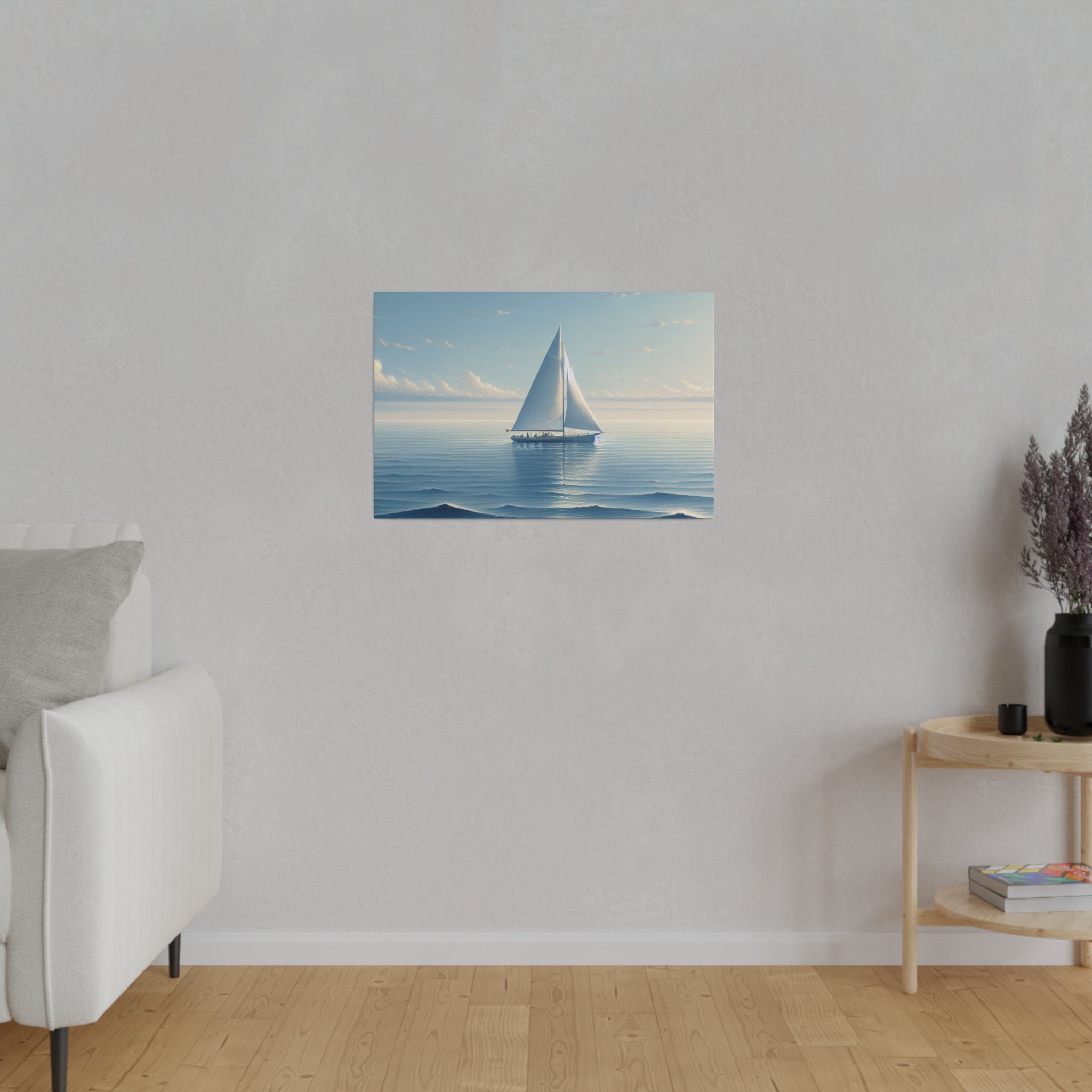 Seafarer Solitude Sailboat Painting Canvas