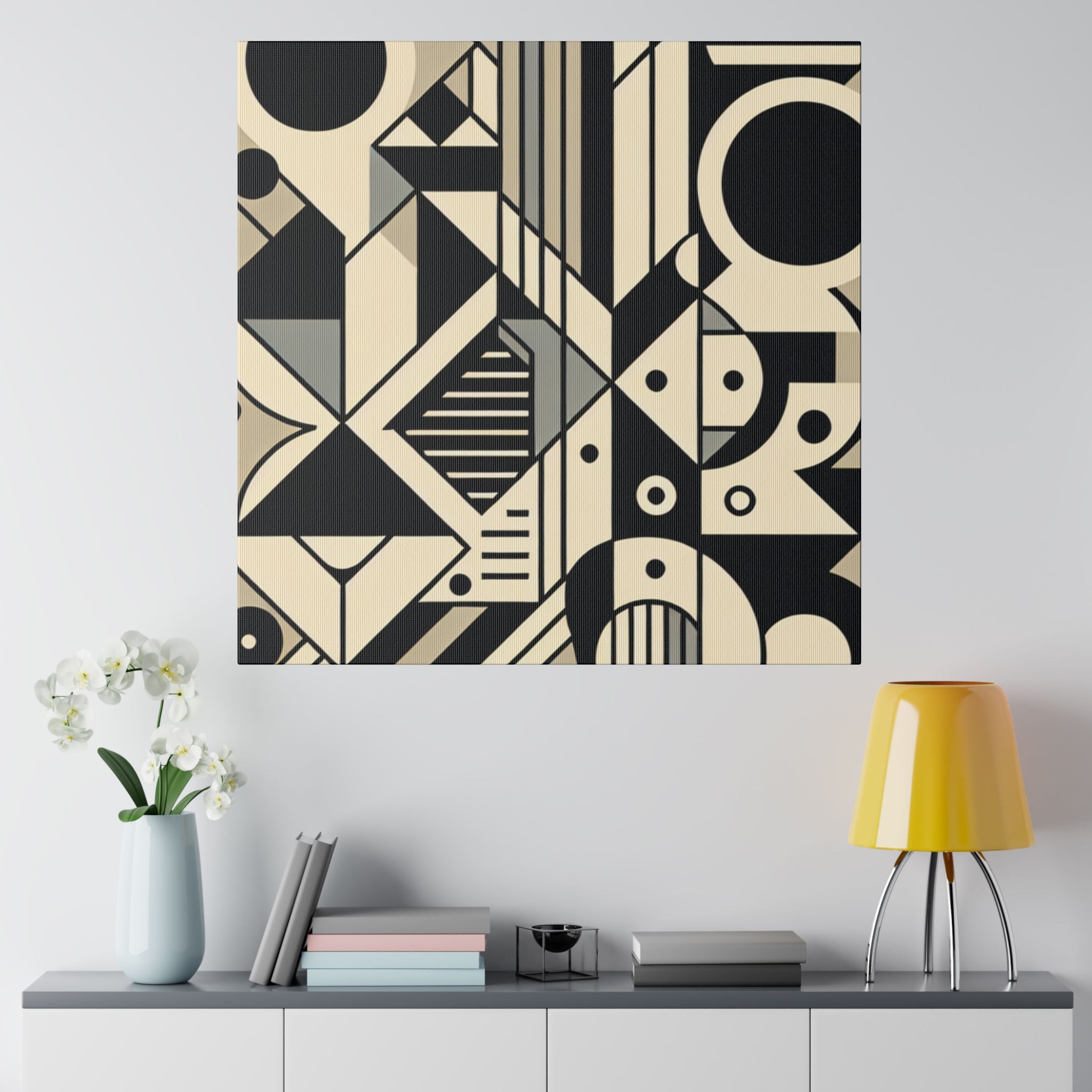 Vibrant Geometry Resonance Geometric Painting Canvas